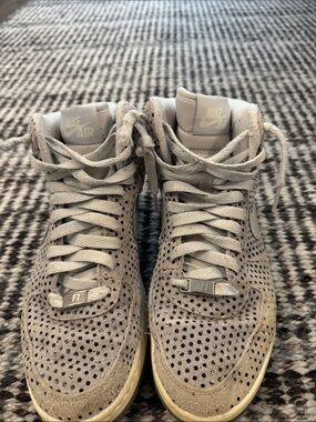 Nike Grey Perforated High-Top Sneakers